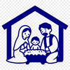 A traditional Nativity scene illustration in a vector format.