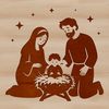 A classic Christmas nativity scene designed as an SVG file suitable for cutting machines and laser engraving.