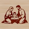 Traditional Nativity scene illustration in vector format, ideal for Cricut cutting machines or laser engraving.