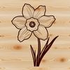 Daffodil Flower Clip Art Vector A detailed illustration of a blooming daffodil flower in a natural setting.