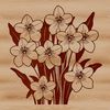 Daffodil Graphic Art Vector design of a single daffodil plant with realistic petals and stem.
