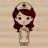 Elegant Nursing Professional Illustration A stylized illustration of a female nurse in a white uniform, conveying a professional image.