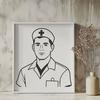 Professional Male Nursing SVG Clip Art Illustration of a male nurse in uniform, suitable for vector design and cutting machine templates.