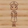 A professional female nurse in uniform, suitable for vector art design.