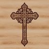 Beautiful Crucifix Vector Art Design A detailed, ornate illustration of a Christian cross with intricate design.