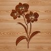 A digital illustration of a colorful orchid flower in bloom.