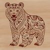 Ornate Bear Vector Art Design An ornately designed illustration of a standing bear, suitable for vector art projects.