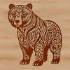Majestic Standing Bear Icon An ornate design of a wild animal, featuring a bear in a standing position.