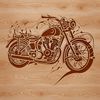 A high-quality digital illustration of a motorcycle with ornate design elements.