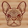 A high-quality vector illustration of a French Bulldog's head, suitable for digital and offline uses.