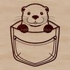 Otter Vector Illustration A vector illustration of a wild otter peeking out from its water pocket.