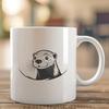 A detailed illustration of a peeking otter, suitable for various design applications.