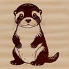 Illustration of a wild otter animal in vector format.