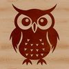 A stylized illustration of an owl with large round eyes and soft feathers, suitable for various graphic design applications.