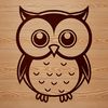 A stylized illustration of a cute owl's face, suitable for use in graphic design projects.