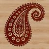 Ornate paisley pattern design made from interconnected teardrop shapes.