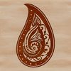 A classic ornate paisley shape, perfect for embellishment in various designs.