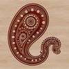 A detailed, ornate paisley pattern in vector form, suitable for use as clip art or stencil design.