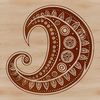 Elegant Paisley Shape Graphics An intricate, symmetrical paisley pattern suitable for vector editing applications like Illustrator or Procreate.
