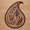 Ornate paisley shape with intricate details, ideal for vector art and design projects.