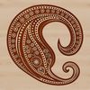 Ornate paisley design, a vector graphic shape suitable for clip art.