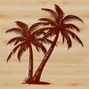 Sandy Beach Palms A single palm tree stands tall on a sandy beach, perfect for a tropical vacation backdrop.