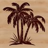 Palm tree illustration in vector format, suitable for digital designs.