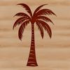 Palm Tree Silhouette Vector A stylized illustration of a single palm tree in a tropical setting.