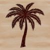 Exotic Beach Landscapes SVG Clip Art A single tall palm tree stands in a sandy beach landscape.