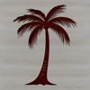 Beautiful Palm Tree Illustration A single palm tree illustration with swaying fronds against a blank background.