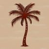Free Stylized Palm Tree Clipart A stylized illustration of a palm tree in a tropical setting, suitable for vector art and digital design projects.