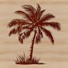 A simple line art depiction of palm trees, ideal for use in digital crafting with cutting machines or laser cutters.
