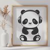 Cute Panda Character Design A large black and white panda bear character in vector format.