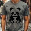 Black and White Panda Design A close-up illustration of a black and white panda face with distinctive markings, suitable for digital design projects.