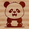 Stylized Panda Vector Design A digital illustration of a cute Asian giant panda standing on its hind legs.