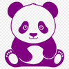 A simple line drawing of a black-and-white giant panda.