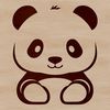 A cute illustration of a giant panda bear in a forest environment.