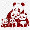 Cute Asian Bear in Nature Background A detailed illustration of a wild panda in a neutral background.
