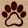 A digital illustration of an animal's paw print, suitable for vector design.