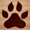 An SVG graphic featuring a realistic design of an animal's paw impression.