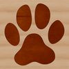 A digital illustration of animal paw prints in various colors and patterns.