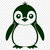 Cute Penguin Silhouette Design An editable vector graphic design featuring a waddling penguin in silhouette.