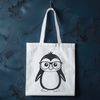 Adorable Penguin Character in Vector Format A cartoon penguin character wearing glasses in a simple vector illustration format.