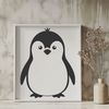 Beautiful Cartoon Penguin SVG A cartoon illustration of a penguin in a vector format.