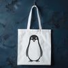 Simple Penguin Design for Crafting A stylized illustration of a penguin with distinctive black and white feathers.