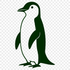 A detailed outline of a penguin suitable for use as vector art in various design software applications.