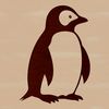 Cute Black and White Feathered Friend A digital illustration of a penguin, showcasing its distinctive black and white feathers.