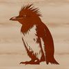 Vector Penguin Design Free to Use A single penguin standing on the ice with its feathers fluffed up, depicted in vector format.
