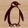 A simple line drawing of a penguin, a wild sea creature found in the Antarctic region.