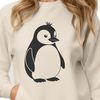 Cute Penguin Vector Icon A black and white vector illustration of a penguin in a classic pose.